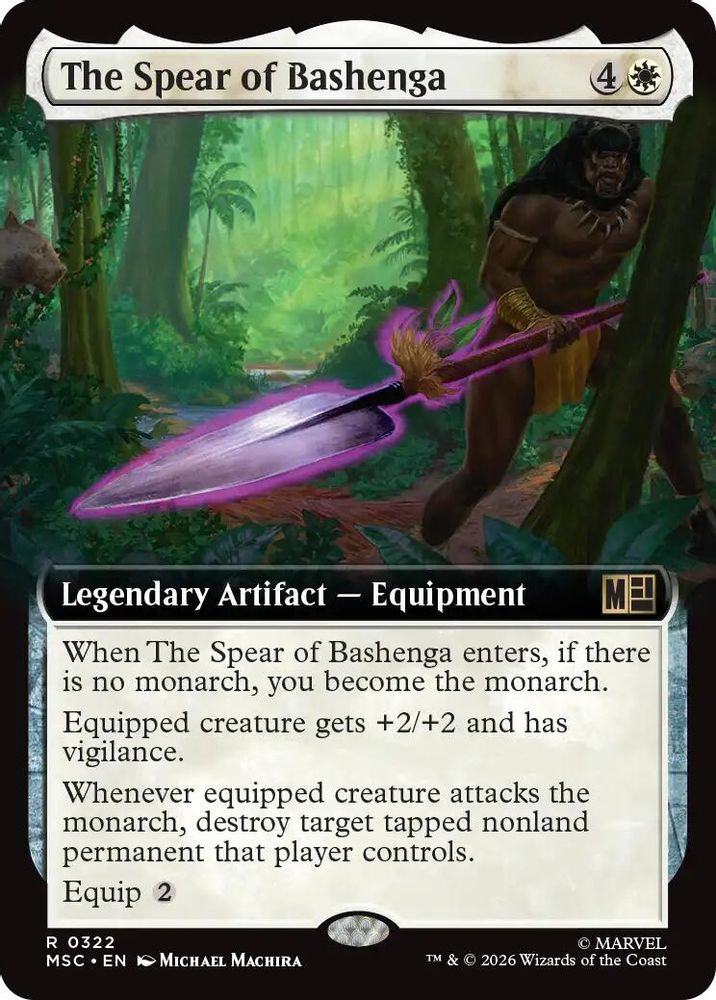 [FOIL] The Spear of Bashenga (Extended Art) #322 - RARE MSC -  Commander: Marvel Super Heroes