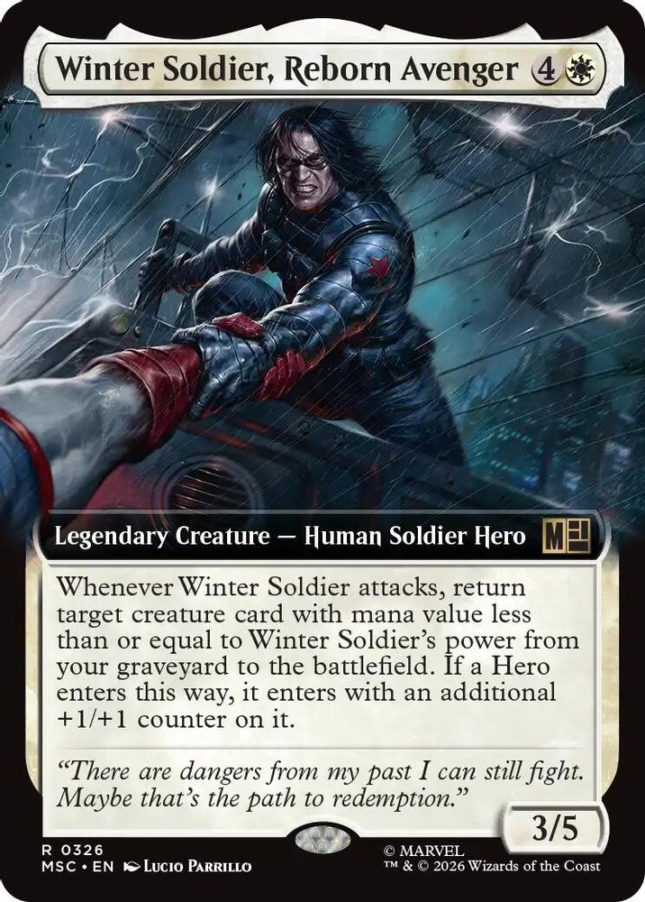 [FOIL] Winter Soldier, Reborn Avenger (Extended Art) #326 - RARE MSC -  Commander: Marvel Super Heroes