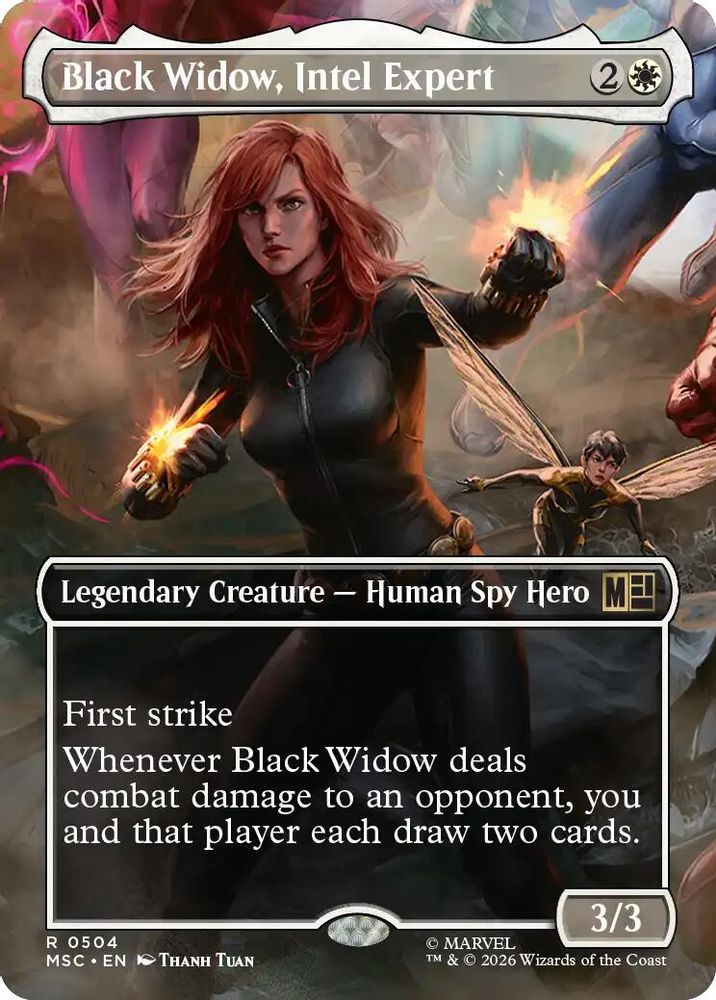 [FOIL] Black Widow, Intel Expert (Borderless) #504 - RARE MSC -  Commander: Marvel Super Heroes