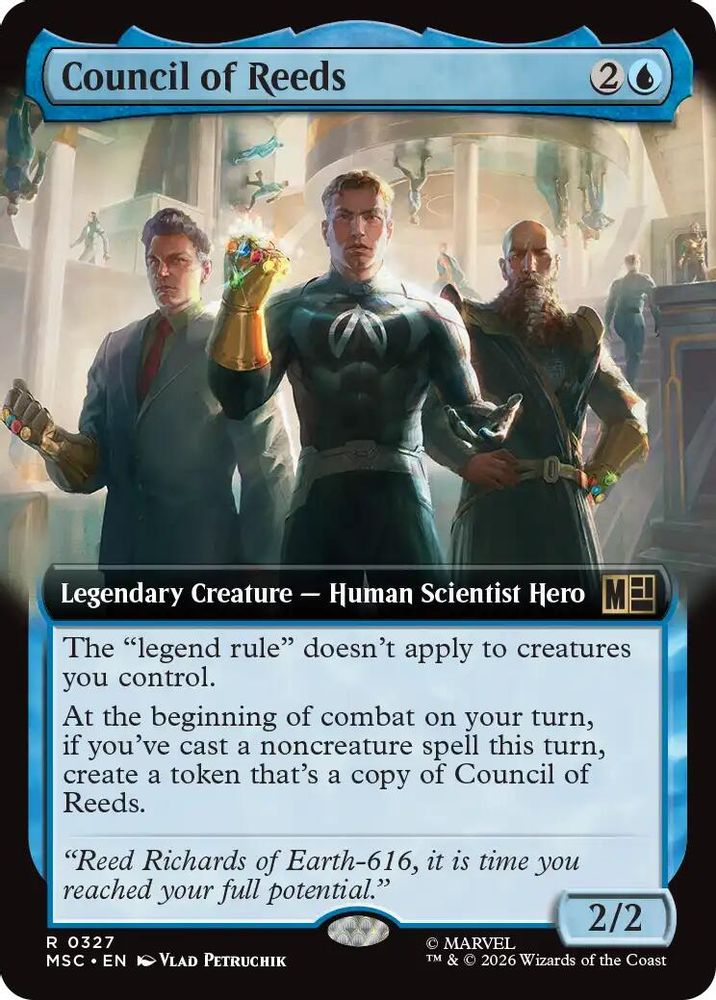 [FOIL] Council of Reeds (Extended Art) #327 - RARE MSC -  Commander: Marvel Super Heroes