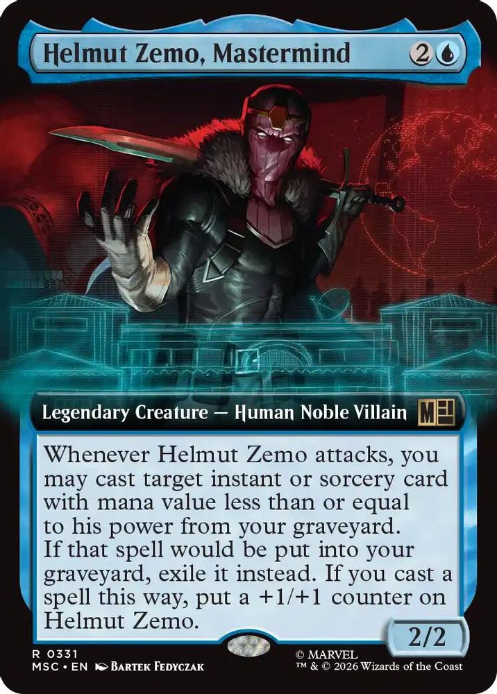 [FOIL] Helmut Zemo, Mastermind (Extended Art) #331 - RARE MSC -  Commander: Marvel Super Heroes