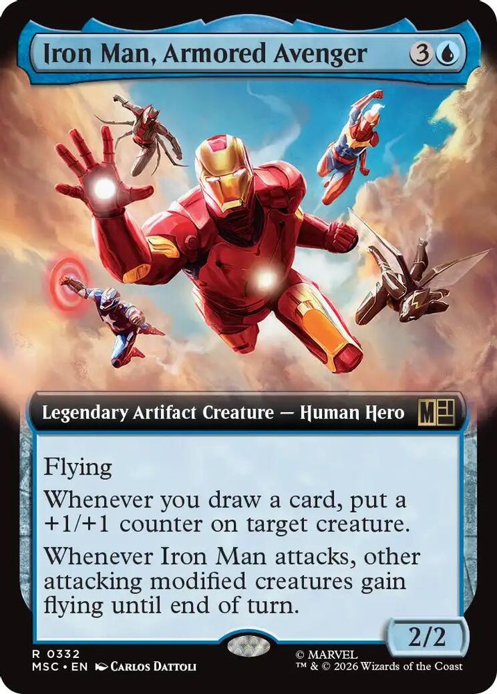 Iron Man, Armored Avenger (Extended Art) #332 - RARE MSC -  Commander: Marvel Super Heroes