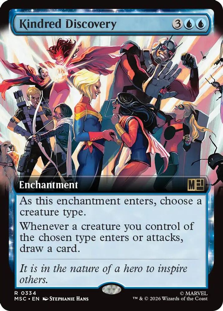 [FOIL] Kindred Discovery (Extended Art) #334 - RARE MSC -  Commander: Marvel Super Heroes