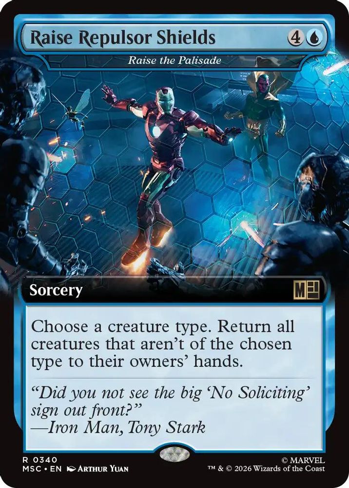 [FOIL] Raise Repulsor Shields - Raise the Palisade (Extended Art) #340 - RARE MSC -  Commander: Marvel Super Heroes