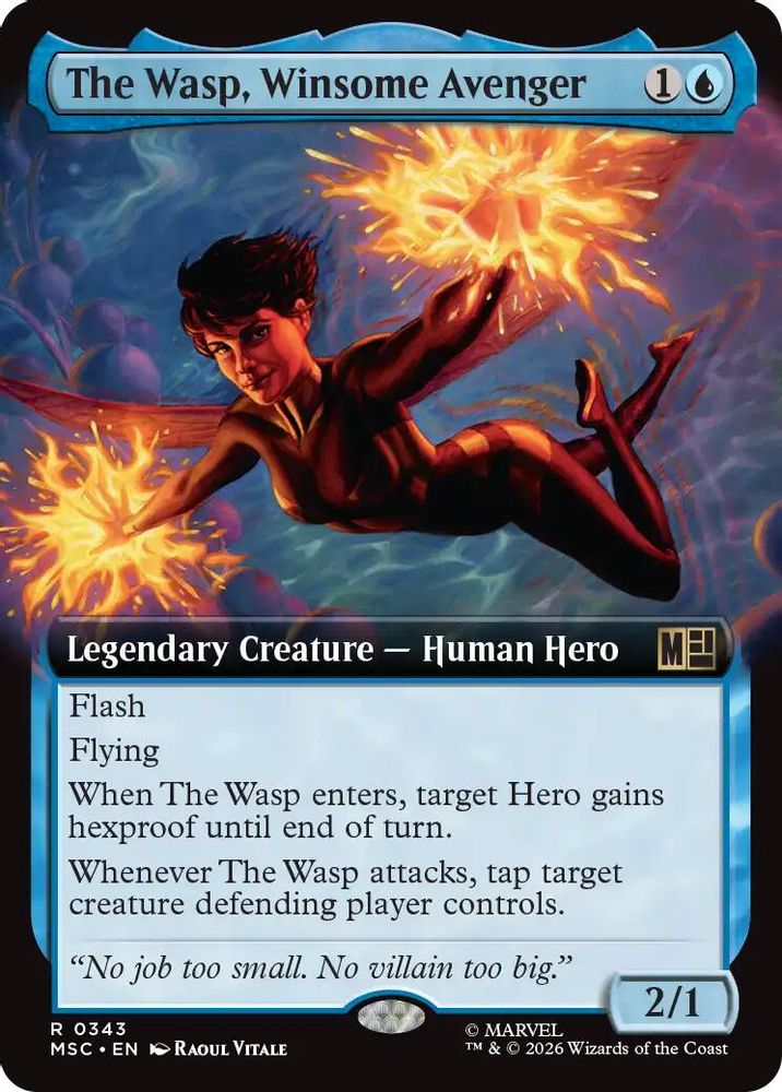[FOIL] The Wasp, Winsome Avenger (Extended Art) #343 - RARE MSC -  Commander: Marvel Super Heroes