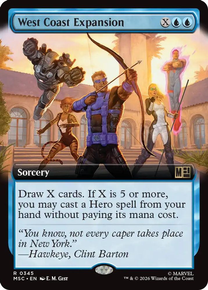 [FOIL] West Coast Expansion (Extended Art) #345 - RARE MSC -  Commander: Marvel Super Heroes