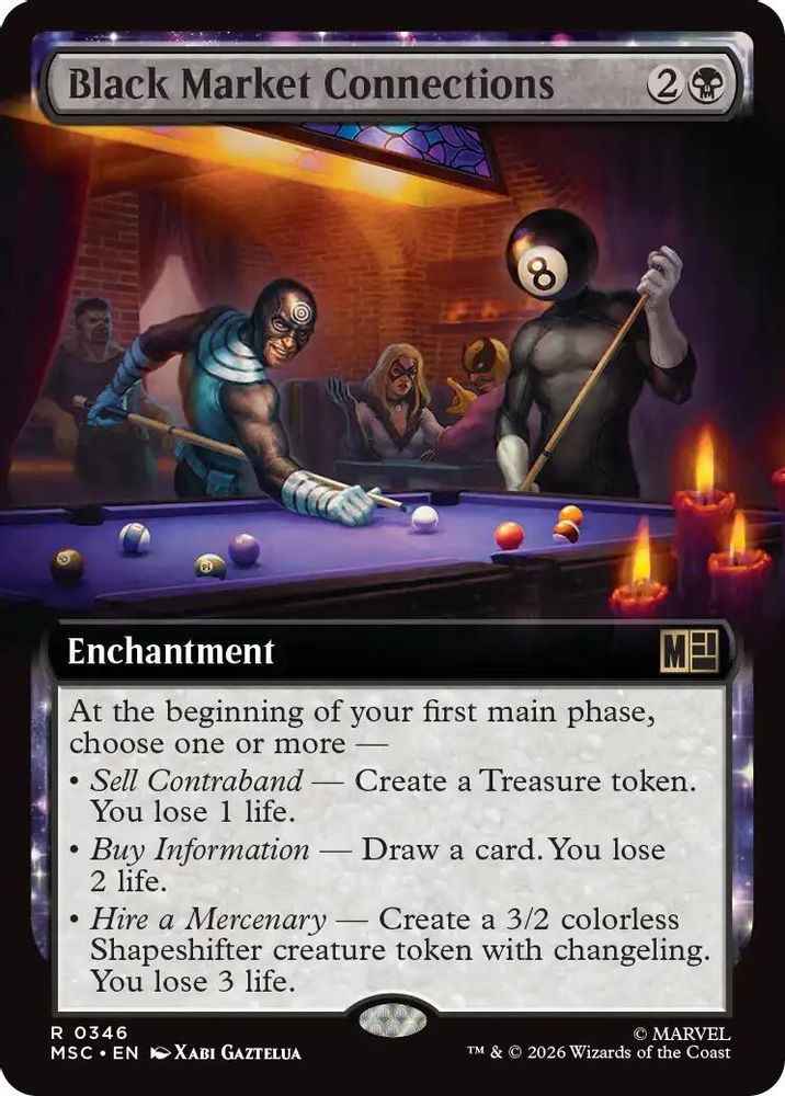 [FOIL] Black Market Connections (Extended Art) #346 - RARE MSC -  Commander: Marvel Super Heroes