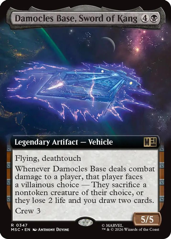 [FOIL] Damocles Base, Sword of Kang (Extended Art) #347 - RARE MSC -  Commander: Marvel Super Heroes