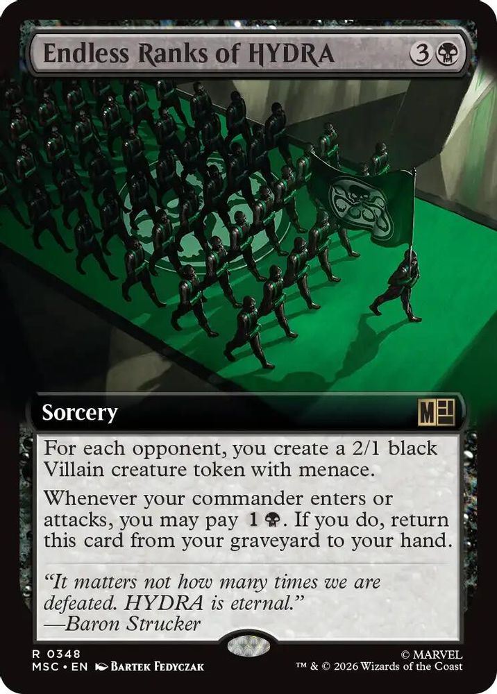 Endless Ranks of HYDRA (Extended Art) #348 - RARE MSC -  Commander: Marvel Super Heroes