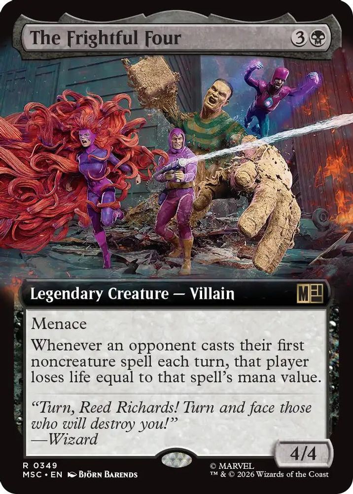 The Frightful Four (Extended Art) #349 - RARE MSC -  Commander: Marvel Super Heroes