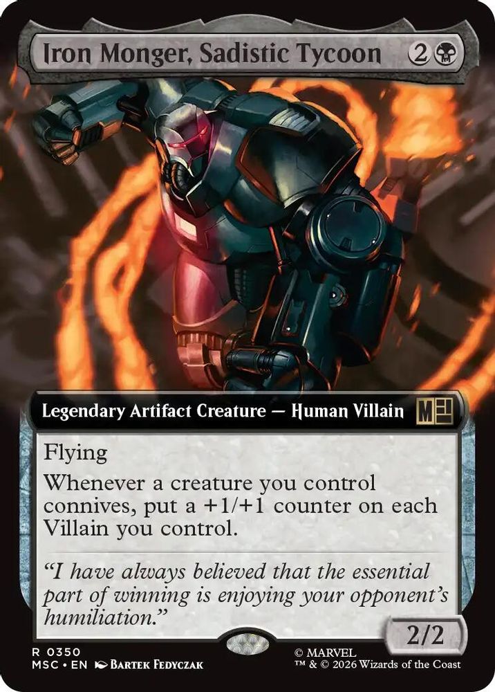 Iron Monger, Sadistic Tycoon (Extended Art) #350 - RARE MSC -  Commander: Marvel Super Heroes