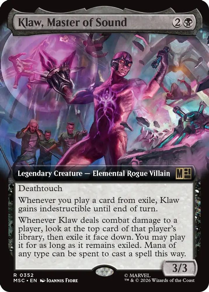 [FOIL] Klaw, Master of Sound (Extended Art) #352 - RARE MSC -  Commander: Marvel Super Heroes