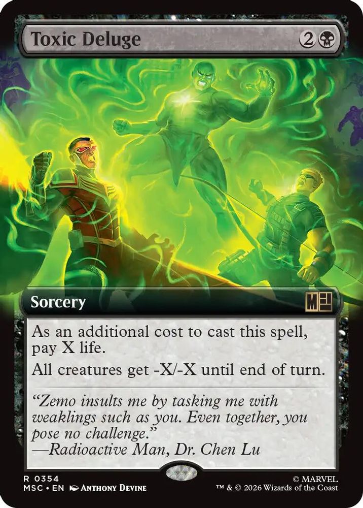 [FOIL] Toxic Deluge (Extended Art) #354 - RARE MSC -  Commander: Marvel Super Heroes