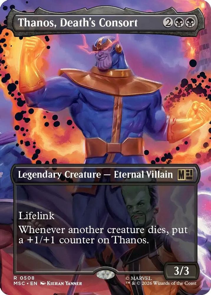 [FOIL] Thanos, Death's Consort (Borderless) #508 - RARE MSC -  Commander: Marvel Super Heroes