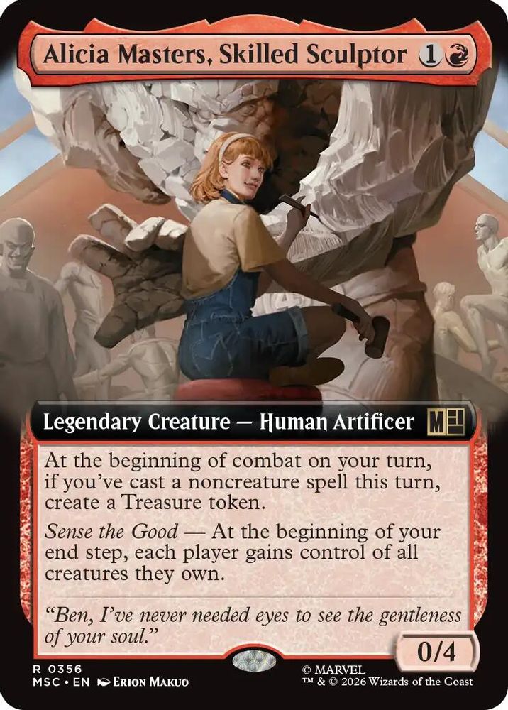 [FOIL] Alicia Masters, Skilled Sculptor (Extended Art) #356 - RARE MSC -  Commander: Marvel Super Heroes