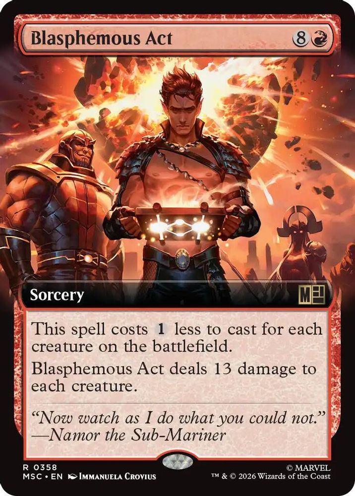 [FOIL] Blasphemous Act (Extended Art) #358 - RARE MSC -  Commander: Marvel Super Heroes