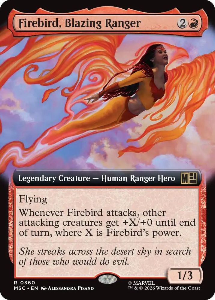 [FOIL] Firebird, Blazing Ranger (Extended Art) #360 - RARE MSC -  Commander: Marvel Super Heroes