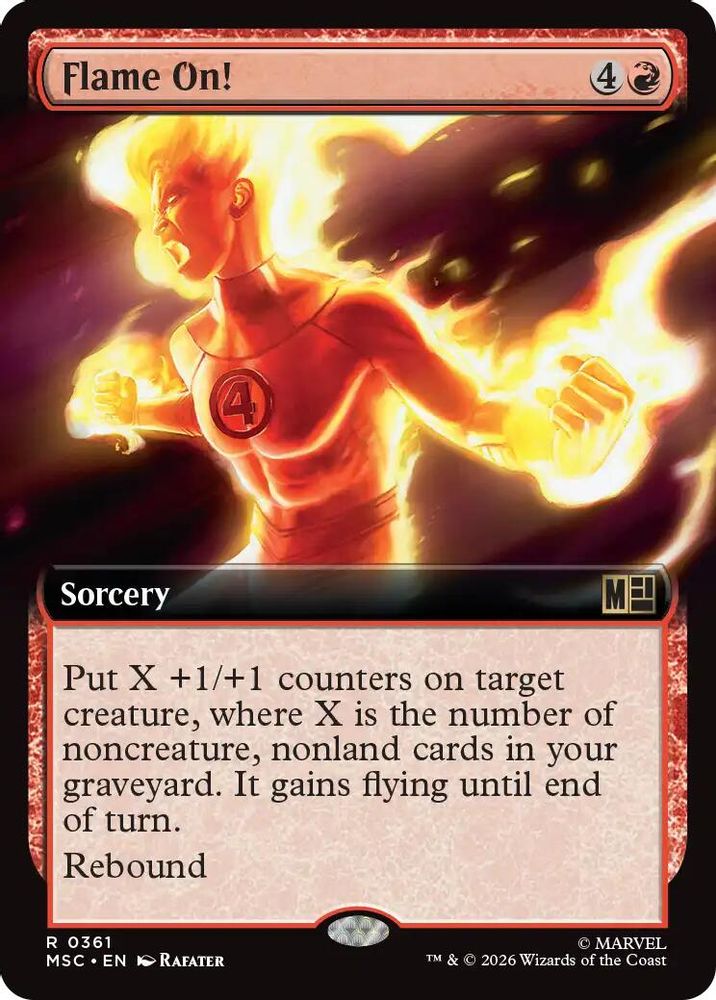 [FOIL] Flame On! (Extended Art) #361 - RARE MSC -  Commander: Marvel Super Heroes