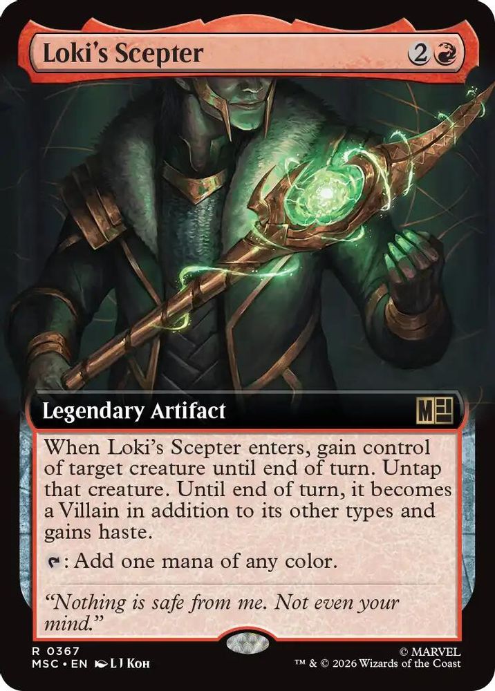 Loki's Scepter (Extended Art) #367 - RARE MSC -  Commander: Marvel Super Heroes