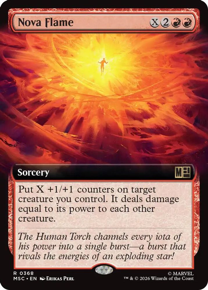 [FOIL] Nova Flame (Extended Art) #368 - RARE MSC -  Commander: Marvel Super Heroes