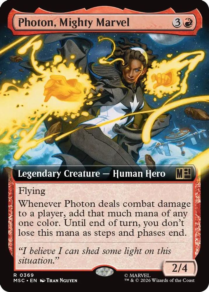 [FOIL] Photon, Mighty Marvel (Extended Art) #369 - RARE MSC -  Commander: Marvel Super Heroes