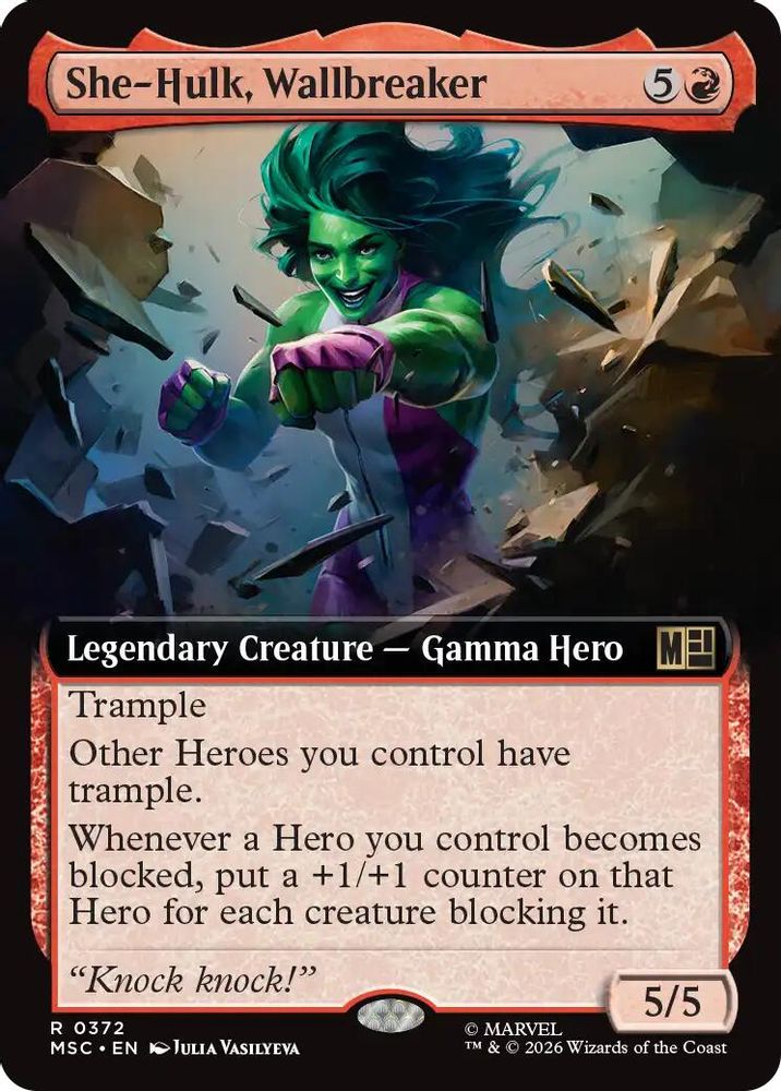 She-Hulk, Wallbreaker (Extended Art) #372 - RARE MSC -  Commander: Marvel Super Heroes
