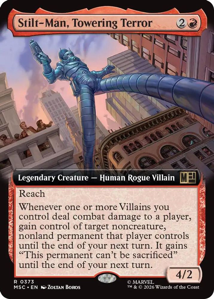 [FOIL] Stilt-Man, Towering Terror (Extended Art) #373 - RARE MSC -  Commander: Marvel Super Heroes