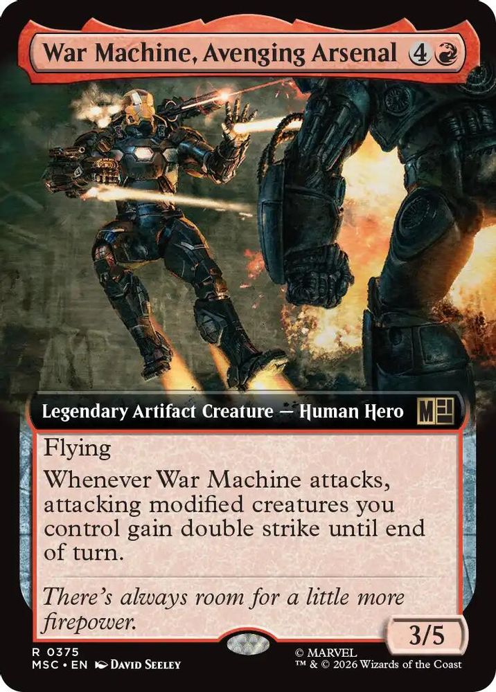 [FOIL] War Machine, Avenging Arsenal (Extended Art) #375 - RARE MSC -  Commander: Marvel Super Heroes