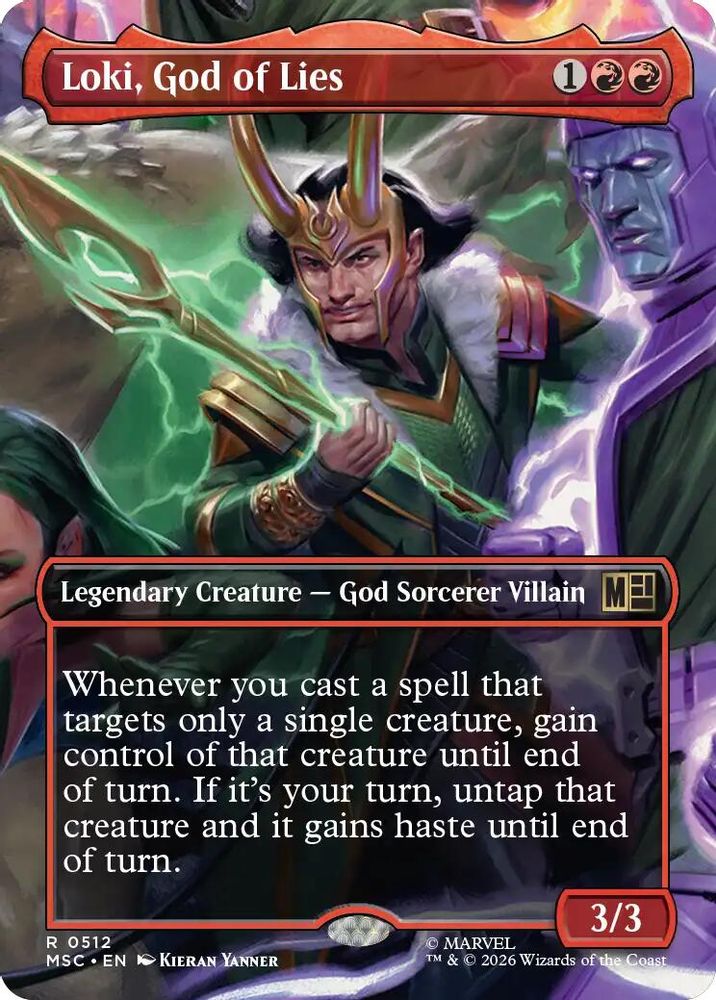Loki, God of Lies (Borderless) #512 - RARE MSC -  Commander: Marvel Super Heroes