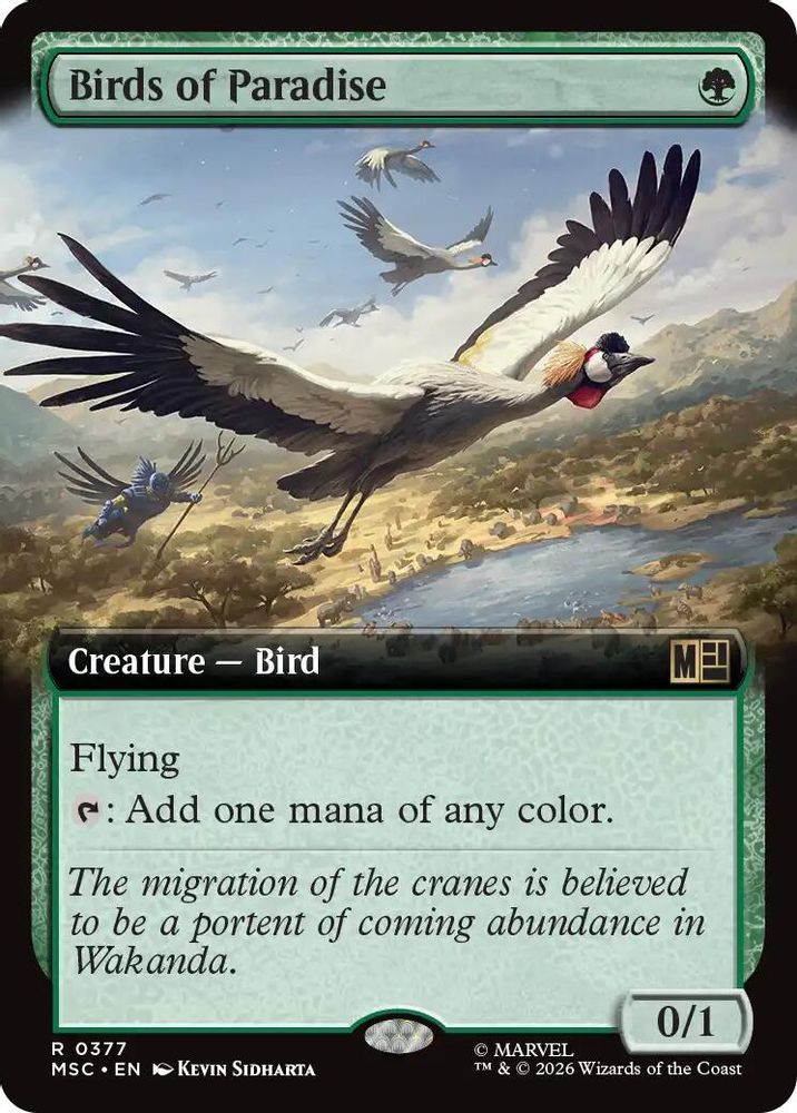 [FOIL] Birds of Paradise (Extended Art) #377 - RARE MSC -  Commander: Marvel Super Heroes