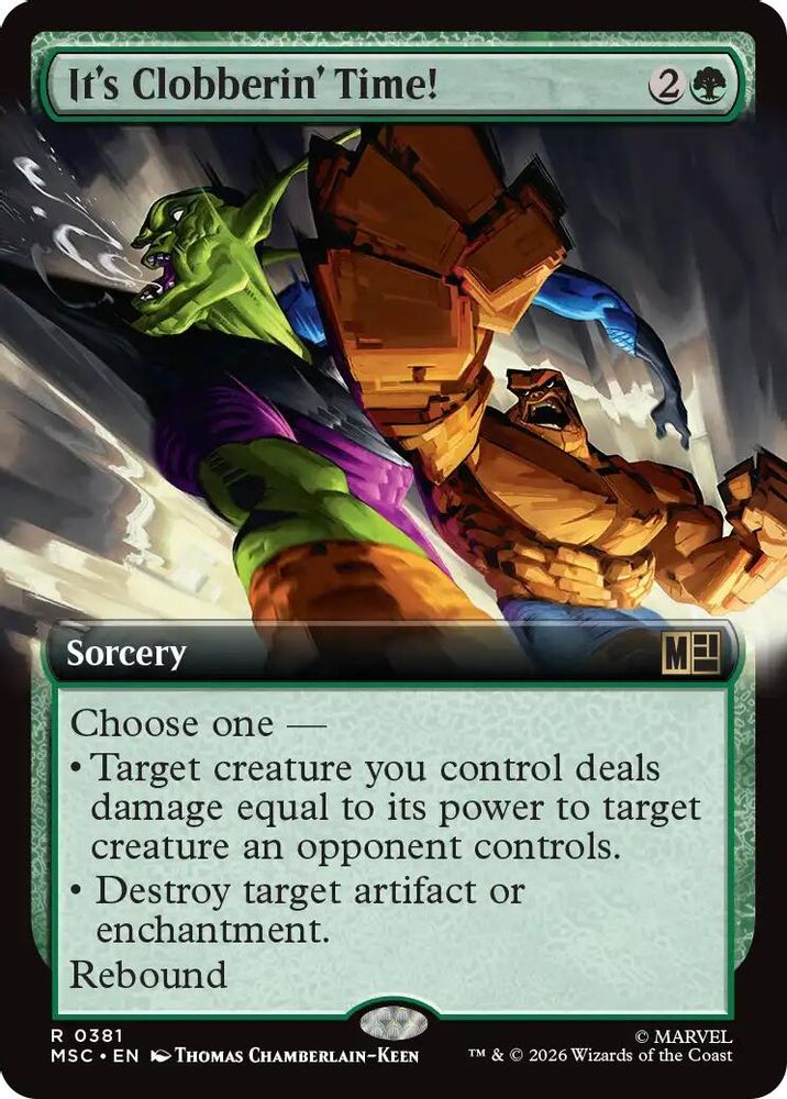 It's Clobberin' Time! (Extended Art) #381 - RARE MSC -  Commander: Marvel Super Heroes
