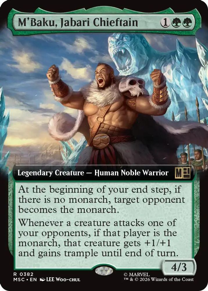 M'Baku, Jabari Chieftain (Extended Art) #382 - RARE MSC -  Commander: Marvel Super Heroes