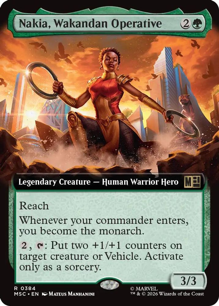 Nakia, Wakandan Operative (Extended Art) #384 - RARE MSC -  Commander: Marvel Super Heroes