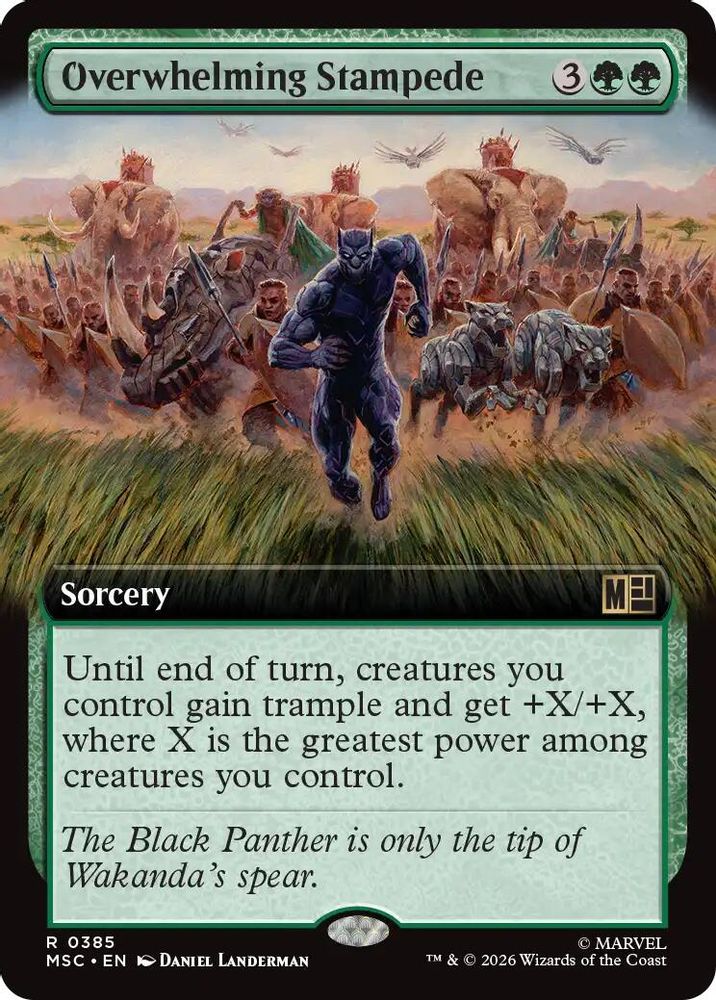 Overwhelming Stampede (Extended Art) #385 - RARE MSC -  Commander: Marvel Super Heroes