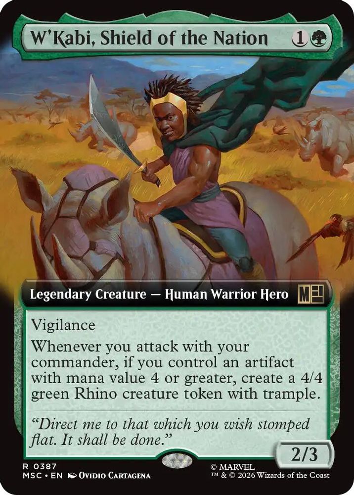 W'Kabi, Shield of the Nation (Extended Art) #387 - RARE MSC -  Commander: Marvel Super Heroes
