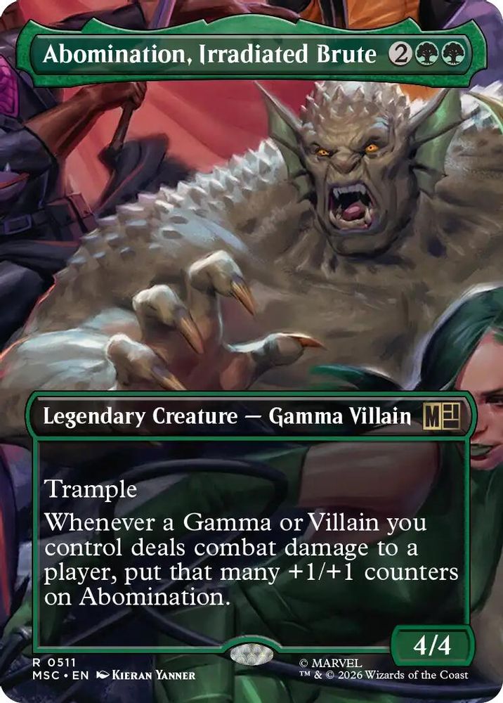 [FOIL] Abomination, Irradiated Brute (Borderless) #511 - RARE MSC -  Commander: Marvel Super Heroes