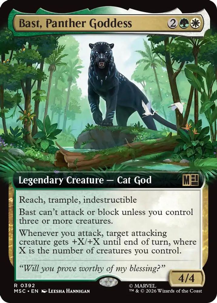 Bast, Panther Goddess (Extended Art) #392 - RARE MSC -  Commander: Marvel Super Heroes