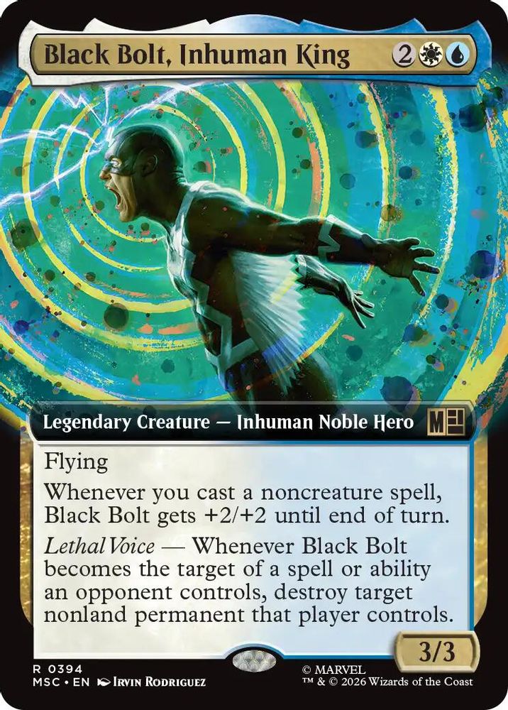 [FOIL] Black Bolt, Inhuman King (Extended Art) #394 - RARE MSC -  Commander: Marvel Super Heroes