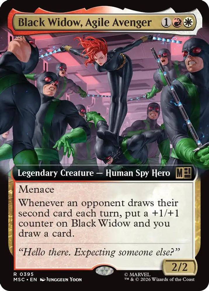 [FOIL] Black Widow, Agile Avenger (Extended Art) #395 - RARE MSC -  Commander: Marvel Super Heroes