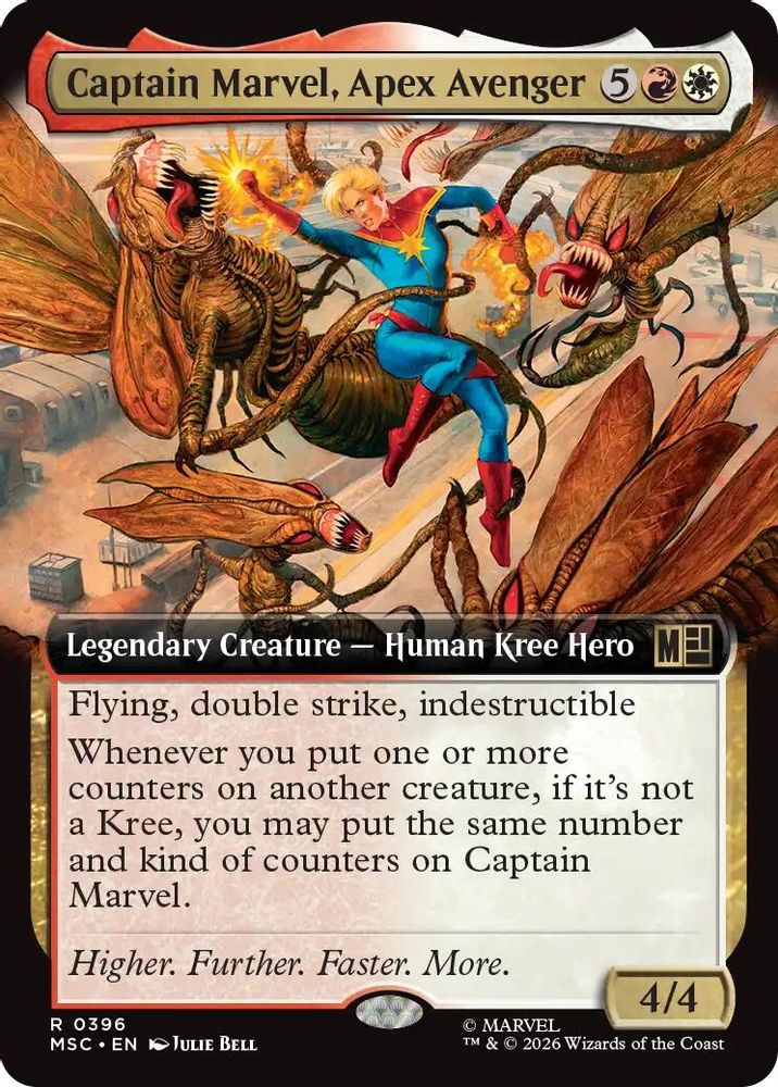Captain Marvel, Apex Avenger (Extended Art) #396 - RARE MSC -  Commander: Marvel Super Heroes