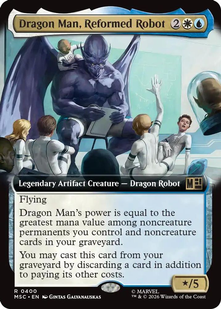 [FOIL] Dragon Man, Reformed Robot (Extended Art) #400 - RARE MSC -  Commander: Marvel Super Heroes