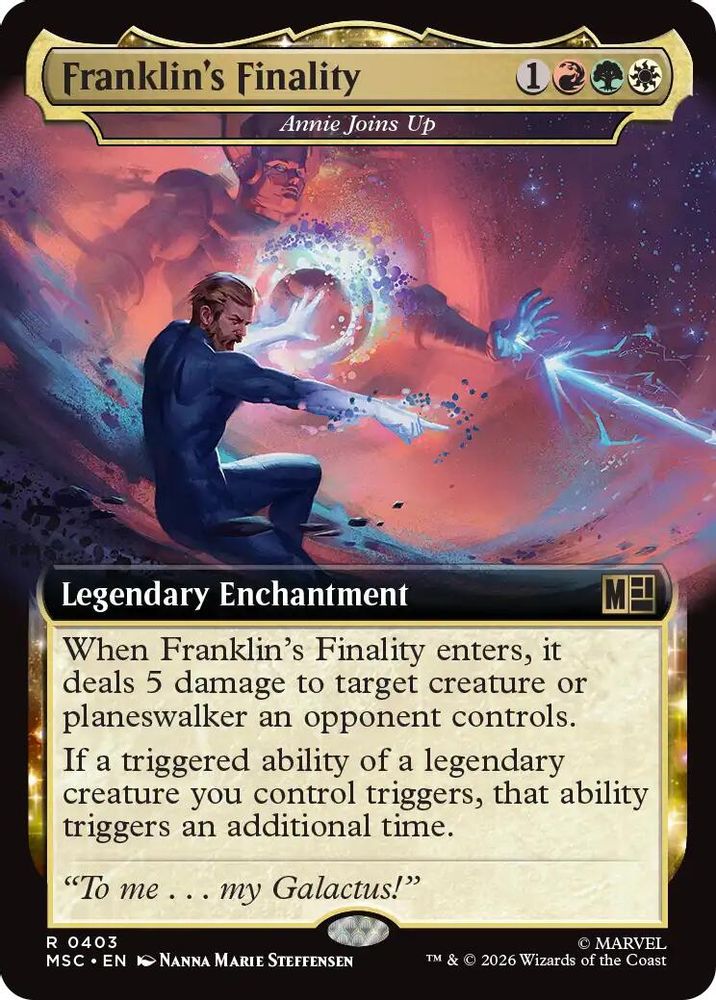 [FOIL] Franklin's Finality - Annie Joins Up (Extended Art) #403 - RARE MSC -  Commander: Marvel Super Heroes