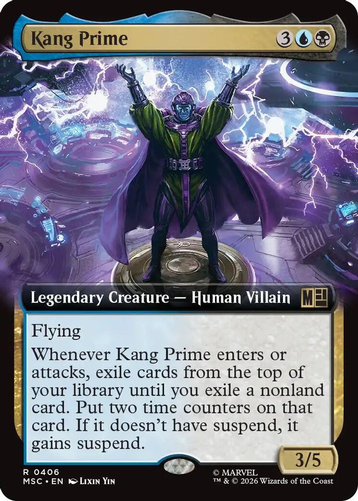 [FOIL] Kang Prime (Extended Art) #406 - RARE MSC -  Commander: Marvel Super Heroes