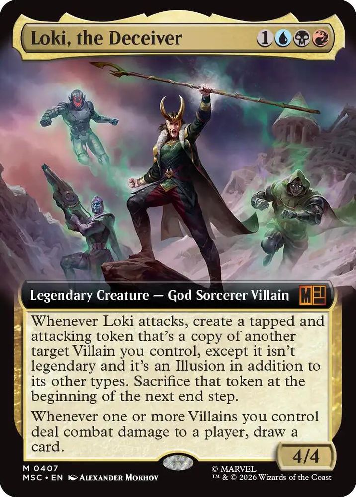 [FOIL] Loki, the Deceiver (Extended Art) #407 - MYTHIC MSC -  Commander: Marvel Super Heroes