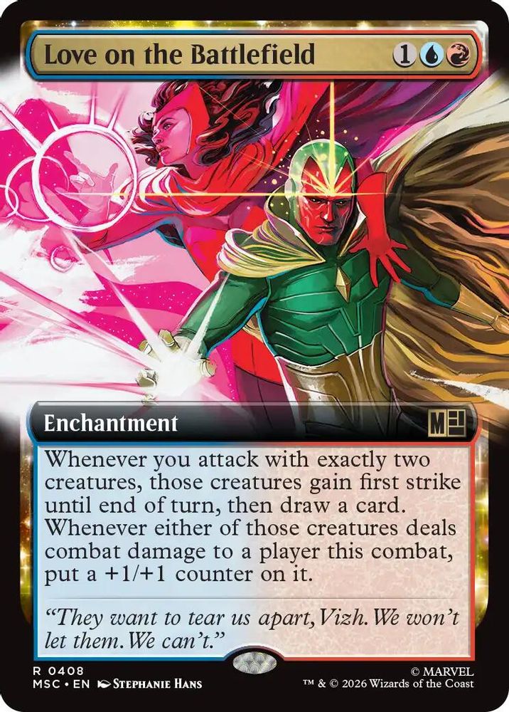[FOIL] Love on the Battlefield (Extended Art) #408 - RARE MSC -  Commander: Marvel Super Heroes