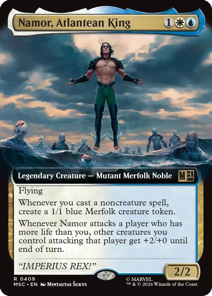 [FOIL] Namor, Atlantean King (Extended Art) #409 - RARE MSC -  Commander: Marvel Super Heroes