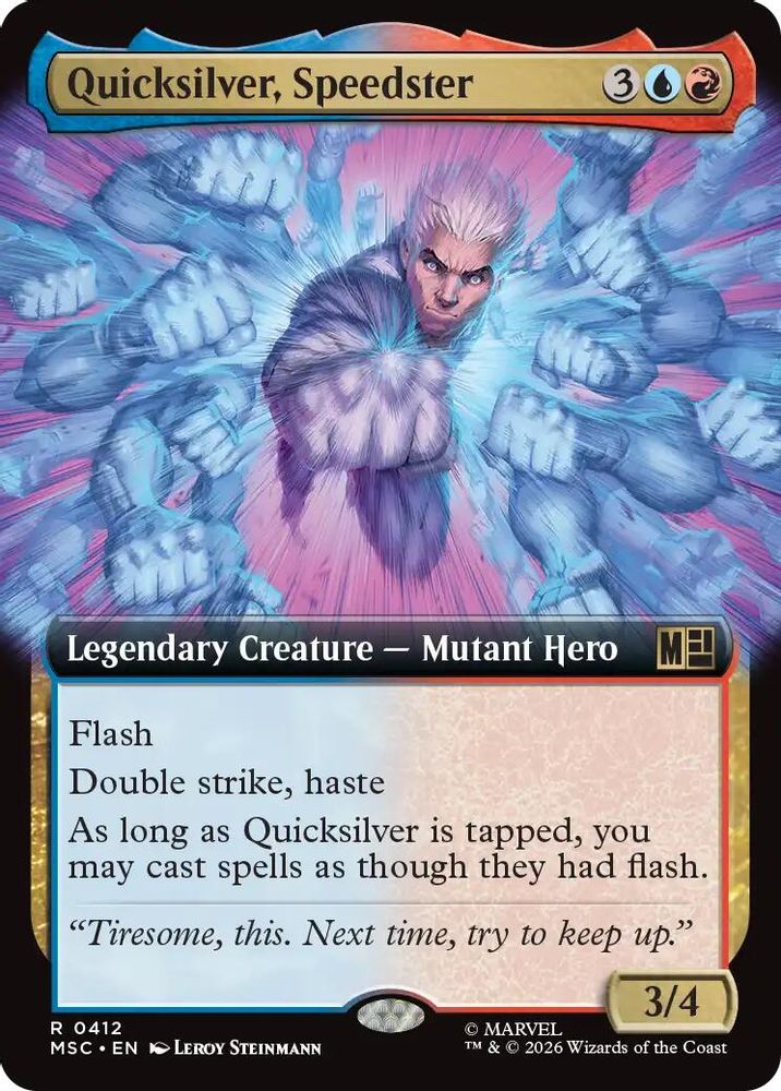 Quicksilver, Speedster (Extended Art) #412 - RARE MSC -  Commander: Marvel Super Heroes
