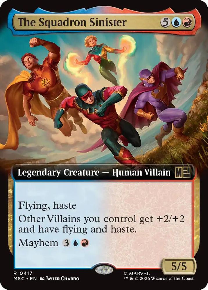 [FOIL] The Squadron Sinister (Extended Art) #417 - RARE MSC -  Commander: Marvel Super Heroes