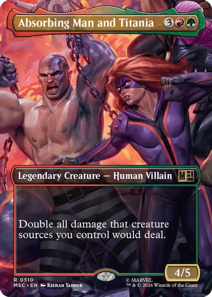 Absorbing Man and Titania (Borderless) #510 - RARE MSC -  Commander: Marvel Super Heroes