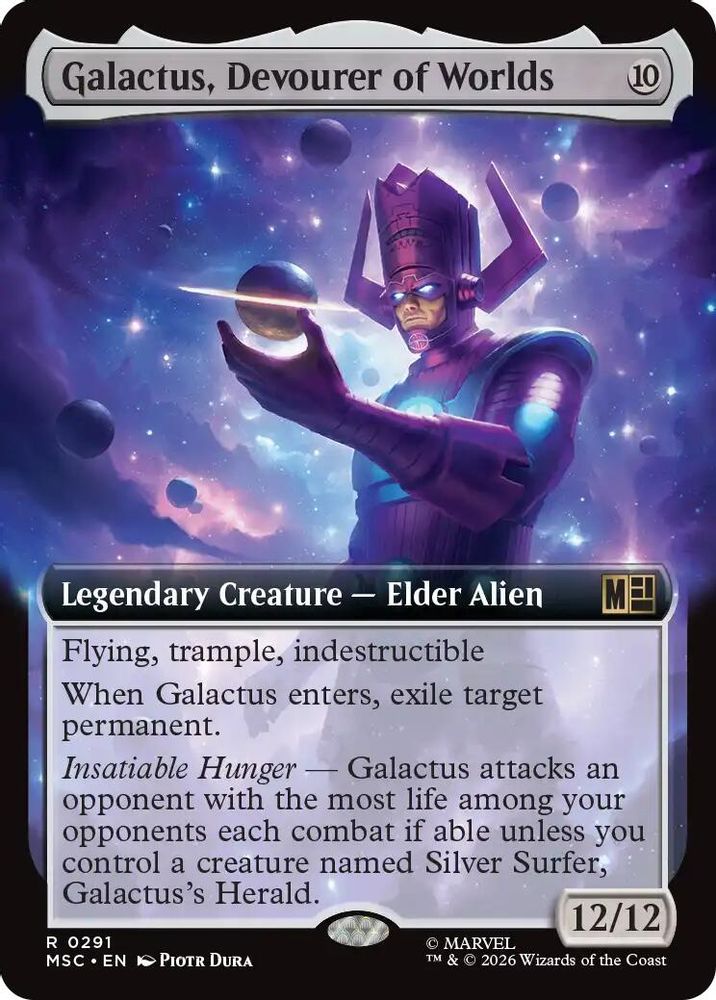 Galactus, Devourer of Worlds (Extended Art) #291 - RARE MSC -  Commander: Marvel Super Heroes